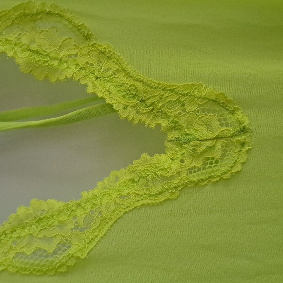 NEW SKIMS Mesh Lace Plunge Halter Dress (Neon Green) - SKIMS - Picture 7 of 7
